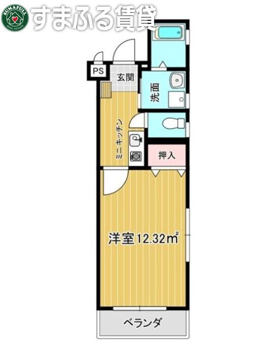 シャトー葵(1K/2階)の間取り写真