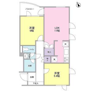 榎本ビル(2LDK/2階)の間取り写真
