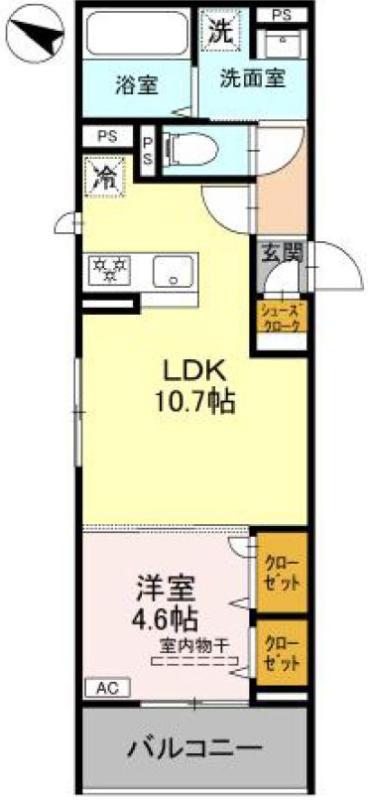 D-ROOM大塚町(1LDK/1階)の間取り写真
