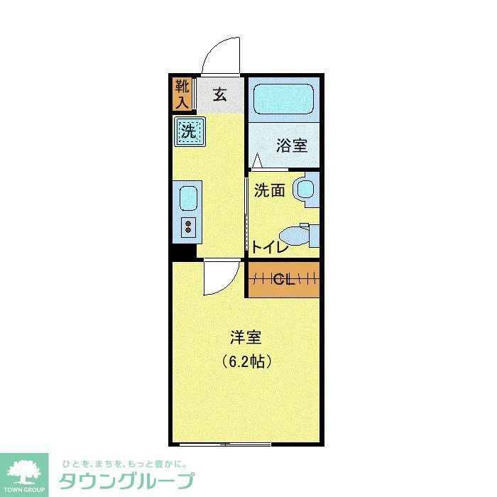 ルアネス上福岡(1K/2階)の間取り写真