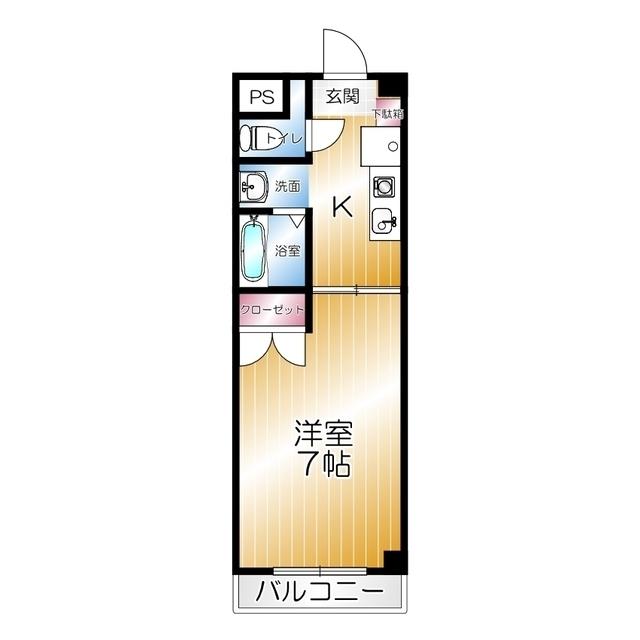 MK ハウス(1K/3階)の間取り写真