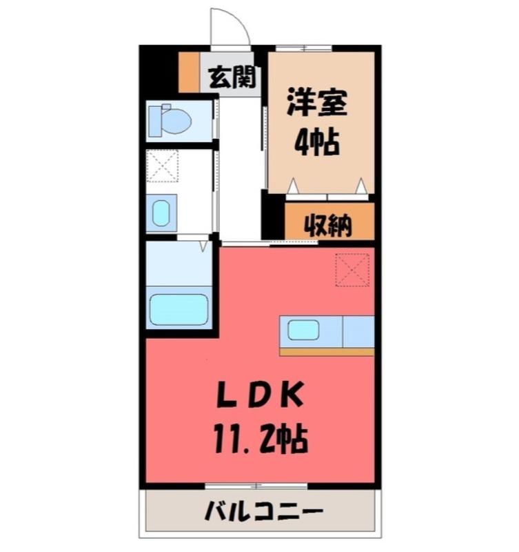 グレイス・ベルジュ(1LDK/2階)の間取り写真