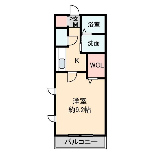 ラ・メール港楽(1K/1階)の間取り写真