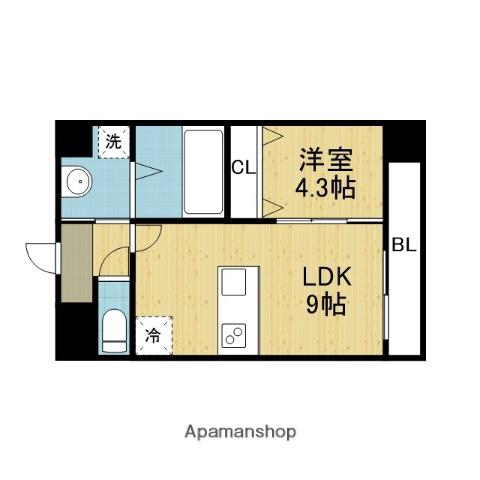 フォーゼ舟橋町(1LDK/6階)の間取り写真