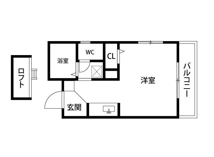 レリブ小池II(1K/1階)の間取り写真