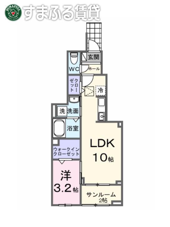 エスポワール池浦(1LDK/1階)の間取り写真