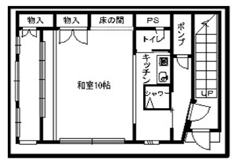 朝日ビル(ワンルーム/1階)の間取り写真
