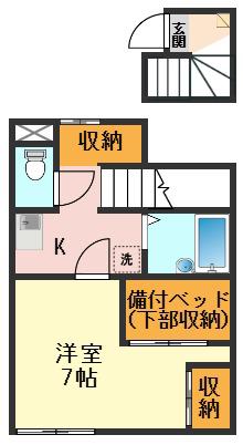 レオパレスサニースペランツィア(1K/2階)の間取り写真