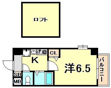エステムコート神戸県庁前Ⅲフィエルテ(1K/3階)の間取り写真