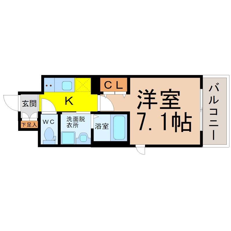 カンピオーネ御器所通(1K/10階)の間取り写真
