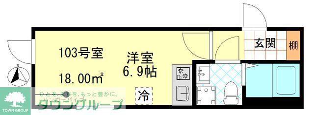 CELESTE KOGANE(1K/1階)の間取り写真