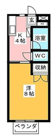 クロノス中山(1K/2階)の間取り写真