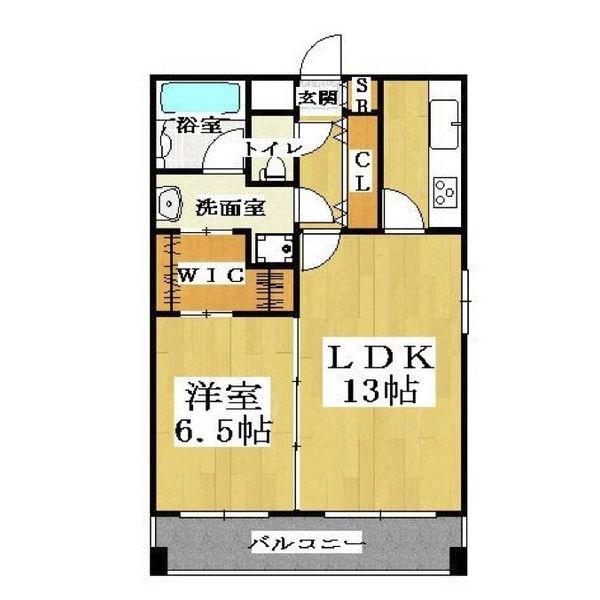CITY SPIRE幸町(1LDK/13階)の間取り写真