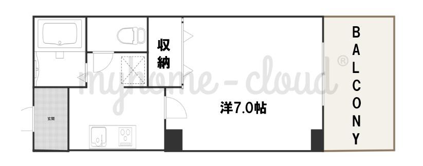 ディアハイム鴻池(1K/3階)の間取り写真