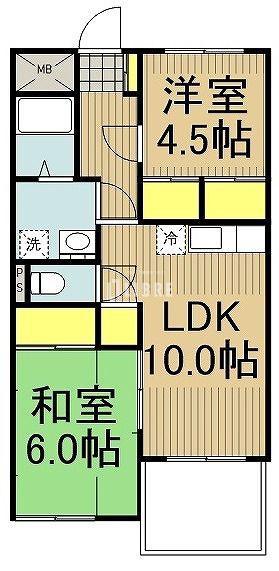 セントラルコーポ フェニックス(2LDK/3階)の間取り写真