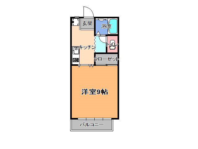 サンライズ清原台(1K/1階)の間取り写真