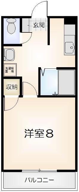 コーポレインボー(1K/2階)の間取り写真