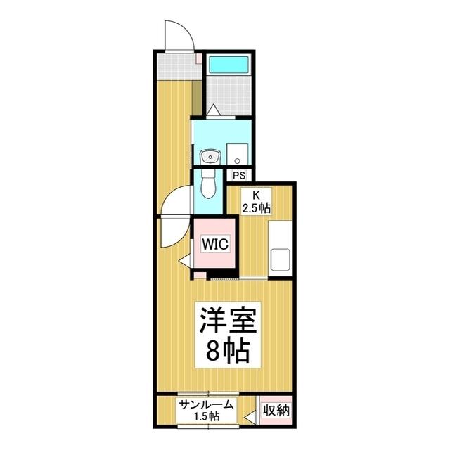 コーポ林II(1K/1階)の間取り写真