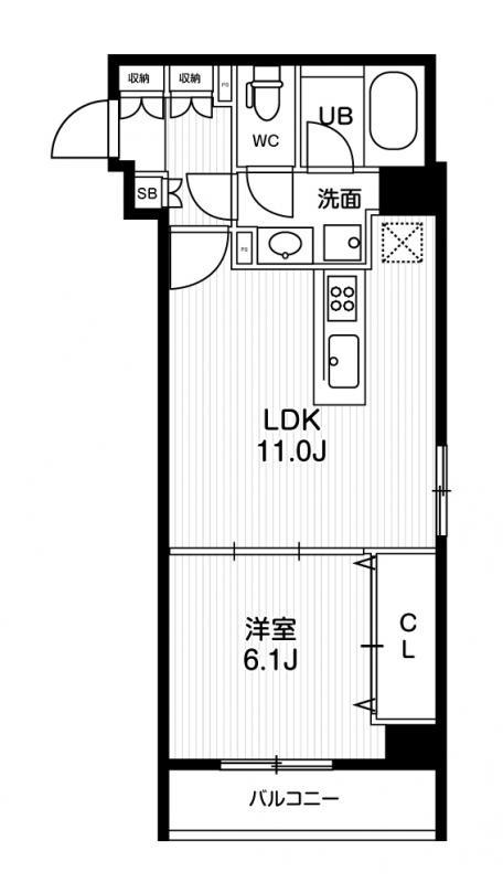 AR向島 AR向島(1LDK/6階)の間取り写真