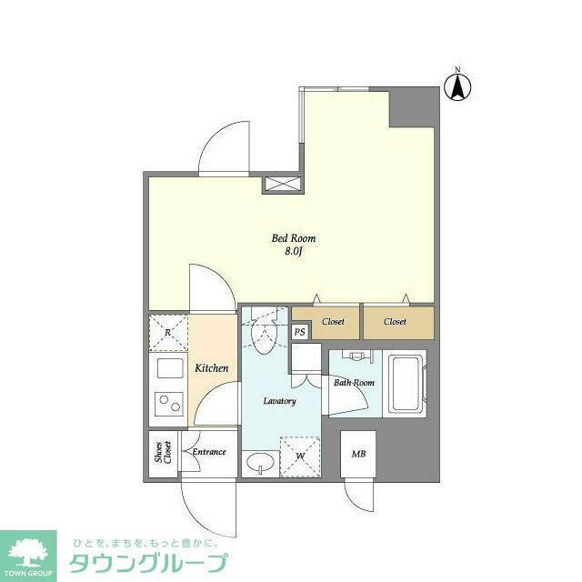 GENOVIA浅草橋II SKYGARDEN(1K/9階)の間取り写真