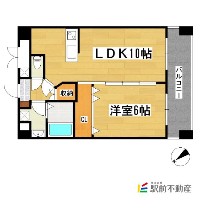 モン・ルポ博多駅東(1LDK/3階)の間取り写真
