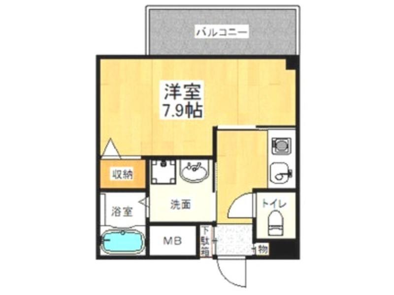 ラシーヌ天王寺(ワンルーム/6階)の間取り写真