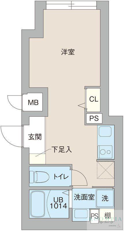 クリオ ラモード目黒洗足(1K/1階)の間取り写真