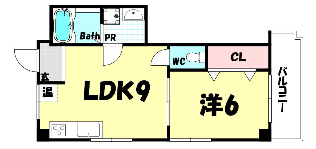 エスポワール三川口(1LDK/3階)の間取り写真