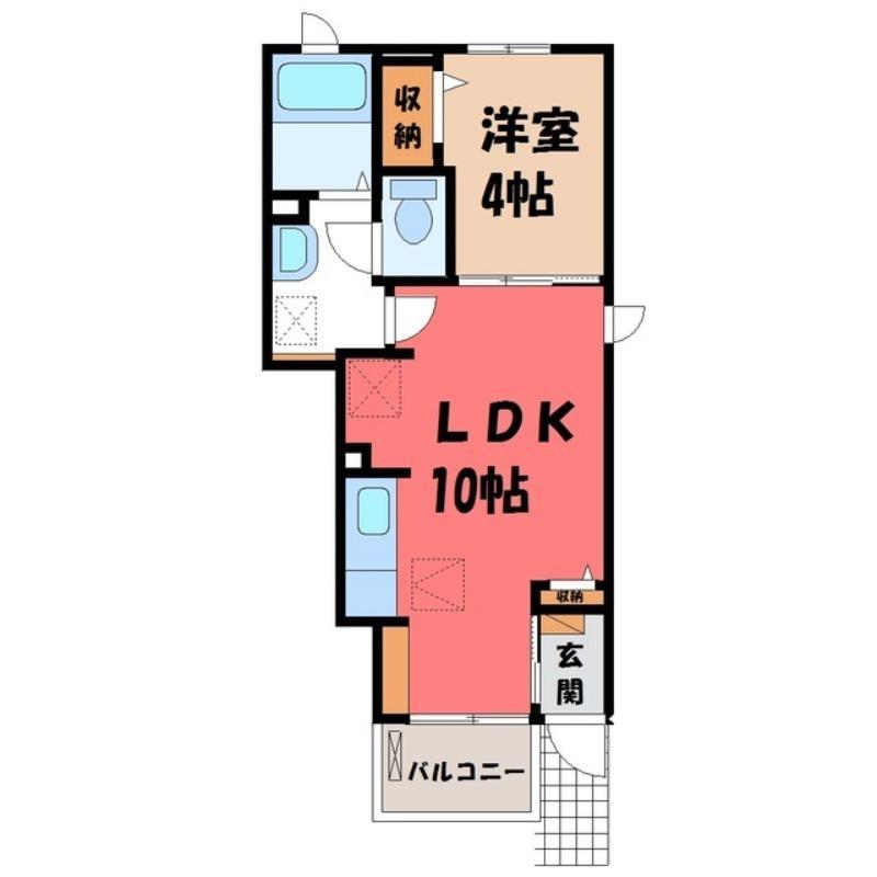 アルソーレB(1LDK/1階)の間取り写真