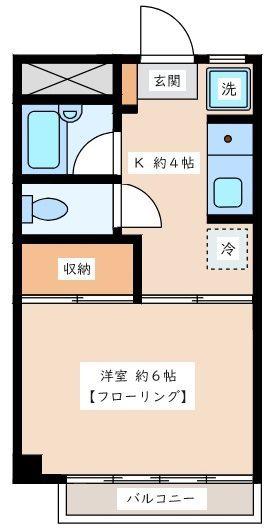 メイプルハイツ(1K/1階)の間取り写真