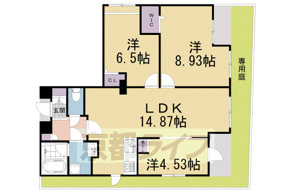 ヴィラ神宮北(3LDK/1階)の間取り写真