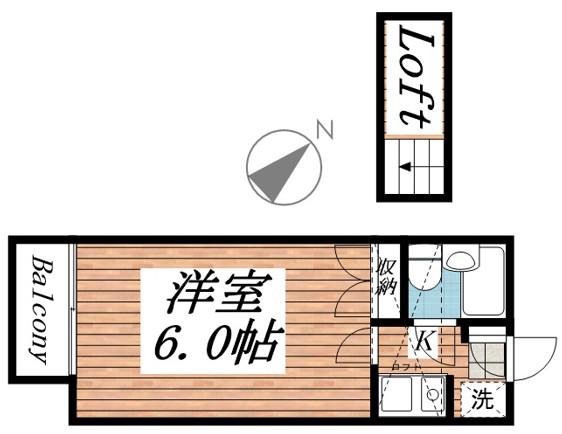ジュネパレスコア(1K/2階)の間取り写真
