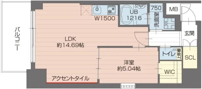 プレジオ神戸長田(1LDK/7階)の間取り写真