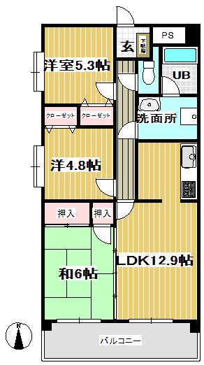 FOLK・KT(3LDK/1階)の間取り写真