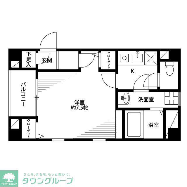 アンプルール フェール アイ(1K/4階)の間取り写真