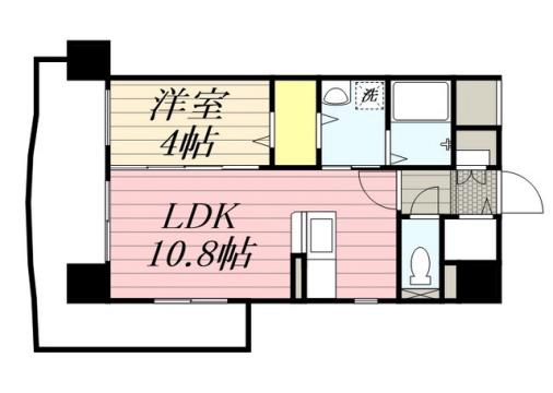 EL COCO 六ツ門(1LDK/6階)の間取り写真
