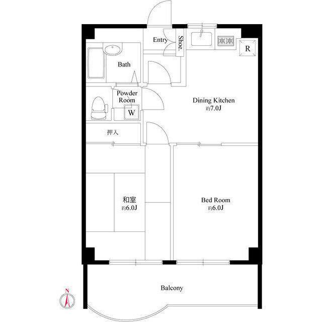 シーズ・レジデンス永福町パレス(2DK/2階)の間取り写真