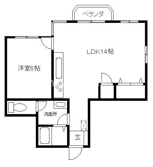 サンセリテTOWA(1LDK/4階)の間取り写真
