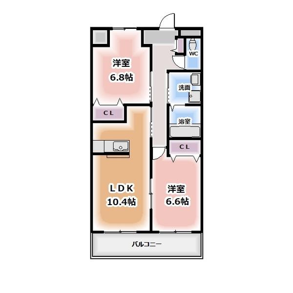 マイソング(2LDK/2階)の間取り写真
