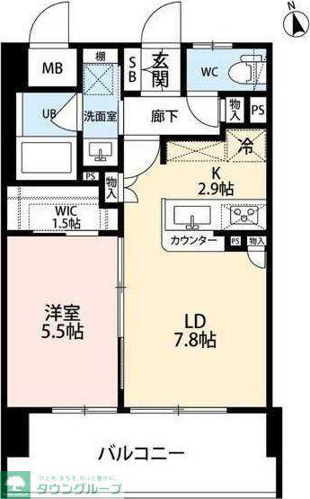 GRACE CYGNET(1LDK/9階)の間取り写真