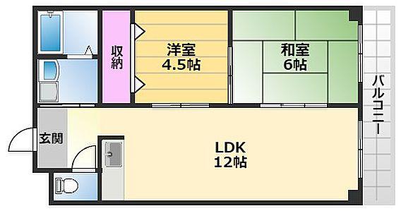 東栄マンション(2LDK/4階)の間取り写真