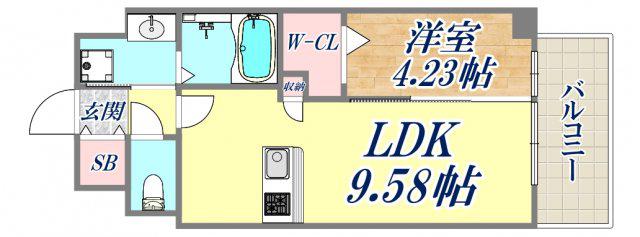 BRIS西宮(1LDK/5階)の間取り写真