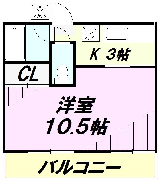 芙蓉荘(1K/2階)の間取り写真