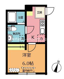 サルパーレ鴻巣本町(1K/3階)の間取り写真
