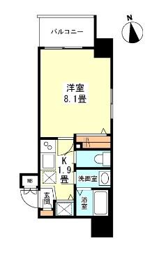 ガーラプレイス新宿御苑(1K/12階)の間取り写真