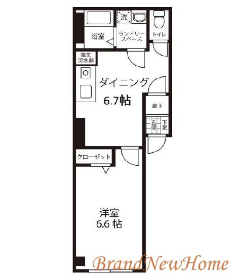 藤田ビル(1DK/2階)の間取り写真
