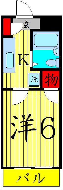 フルール綾瀬(1K/1階)の間取り写真
