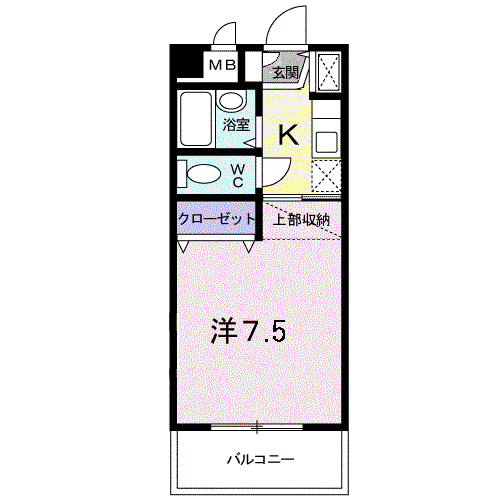 レジデンス由布(1K/3階)の間取り写真