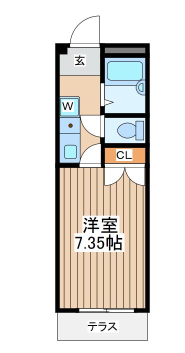 ムーンシャイニー参番館(1K/1階)の間取り写真