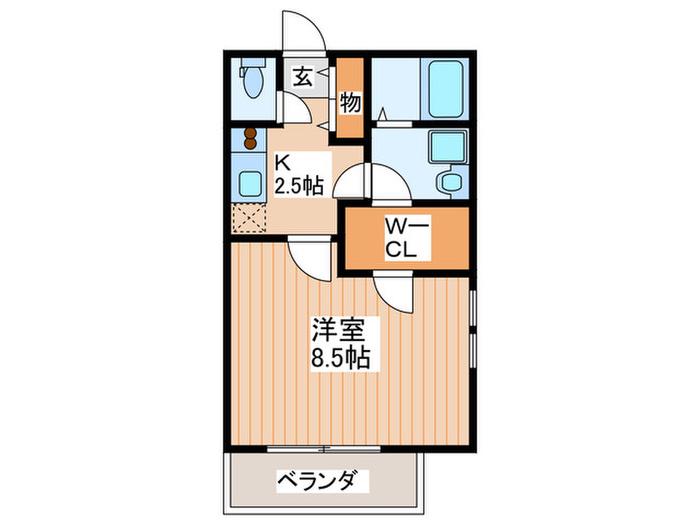 リーブス京橋(1K/3階)の間取り写真